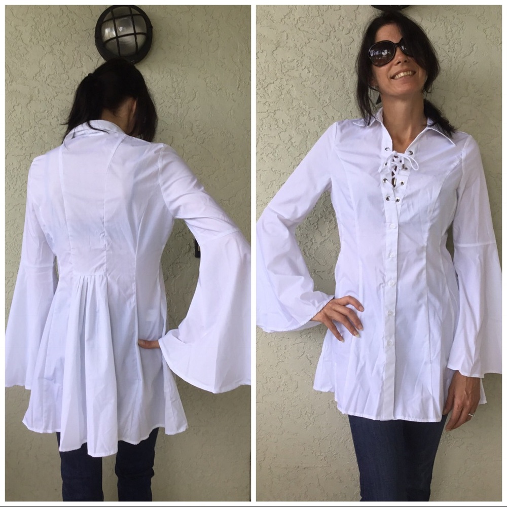 💥LOWEST PRICE💥 White Bell Sleeve Tunic/Dress